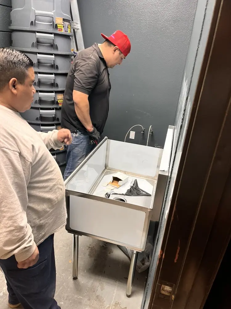 Commercial plumbing and sink installation in Guthrie